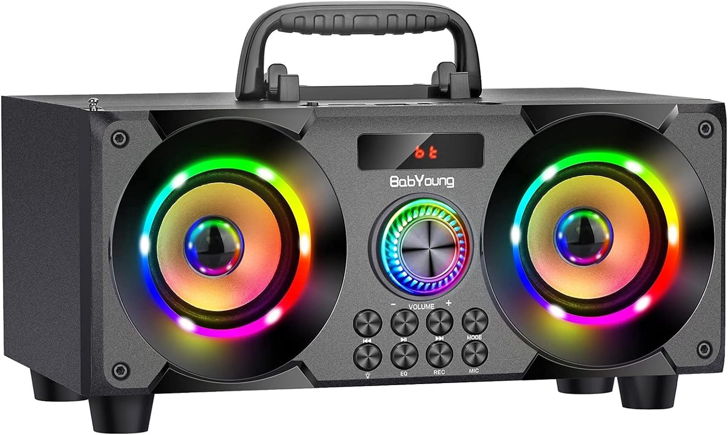 BabYoung 60W Portable Bluetooth Speaker: Powerful Bass & Vibrant Lights