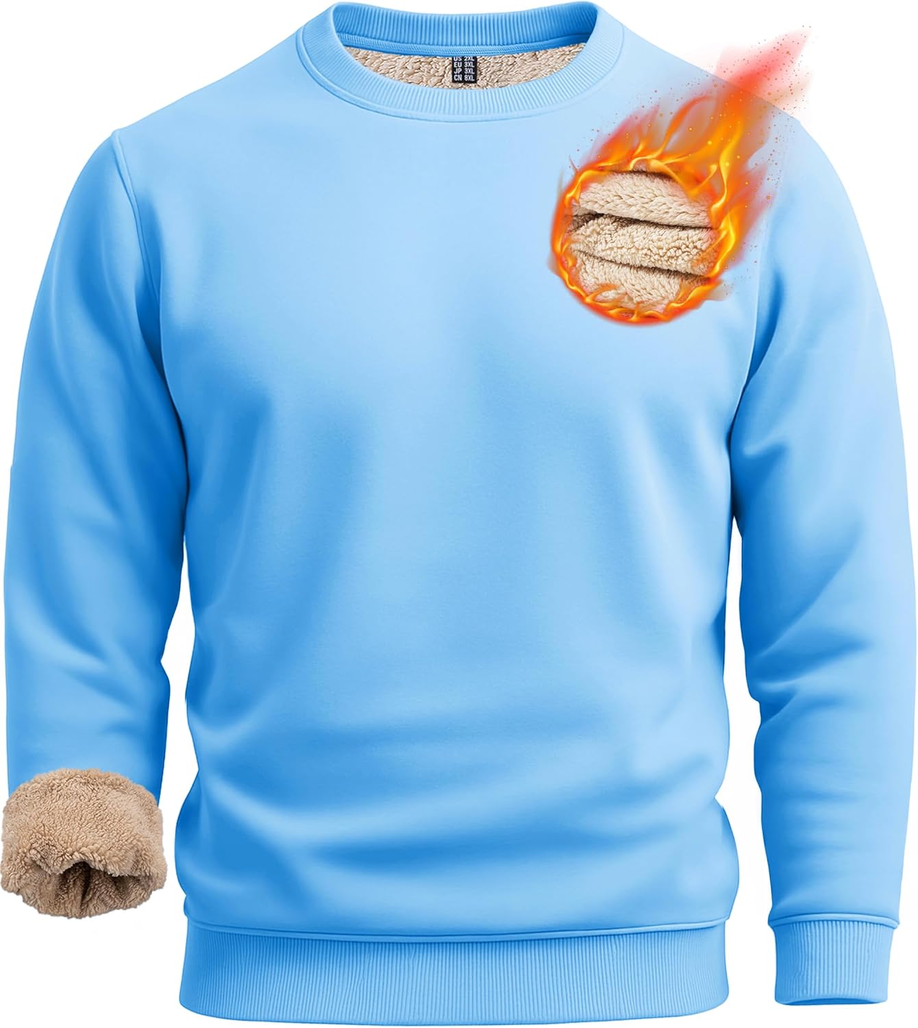 Boladeci Men's Full Sherpa Lined Crewneck Sweatshirts Review
