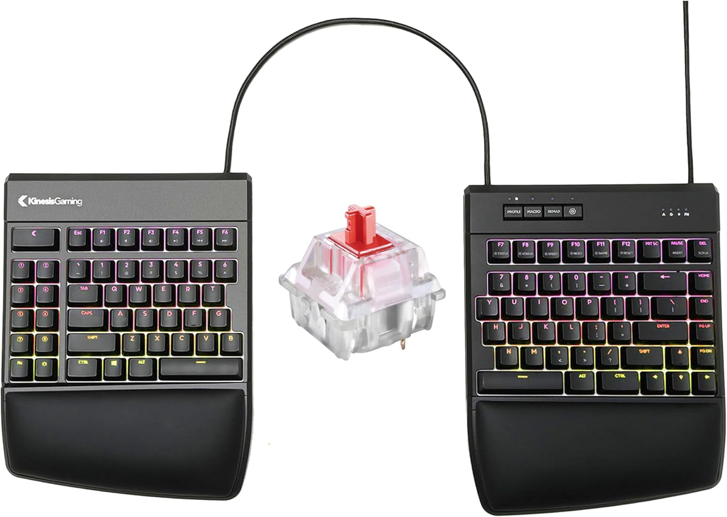 KINESIS RGB Split Mechanical Keyboard | Ergonomic | Cherry MX Linear Red | Customizable