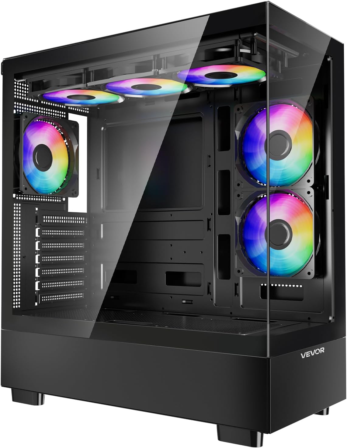 VEVOR PC Gaming Case with High-Airflow and Tempered Glass Panel