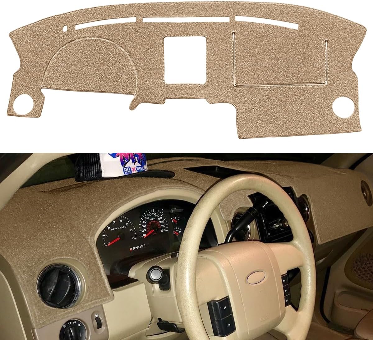 Yiz Dash Cover Mat for Ford F150 2004-2008 - Beige Protector