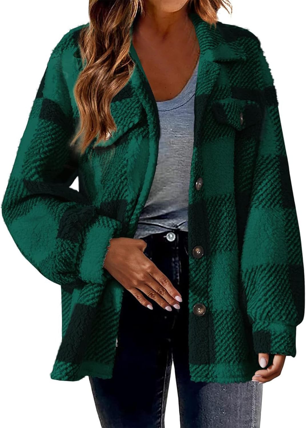 Warm Plush Fleece Plaid Jacket - 2024 Winter Style