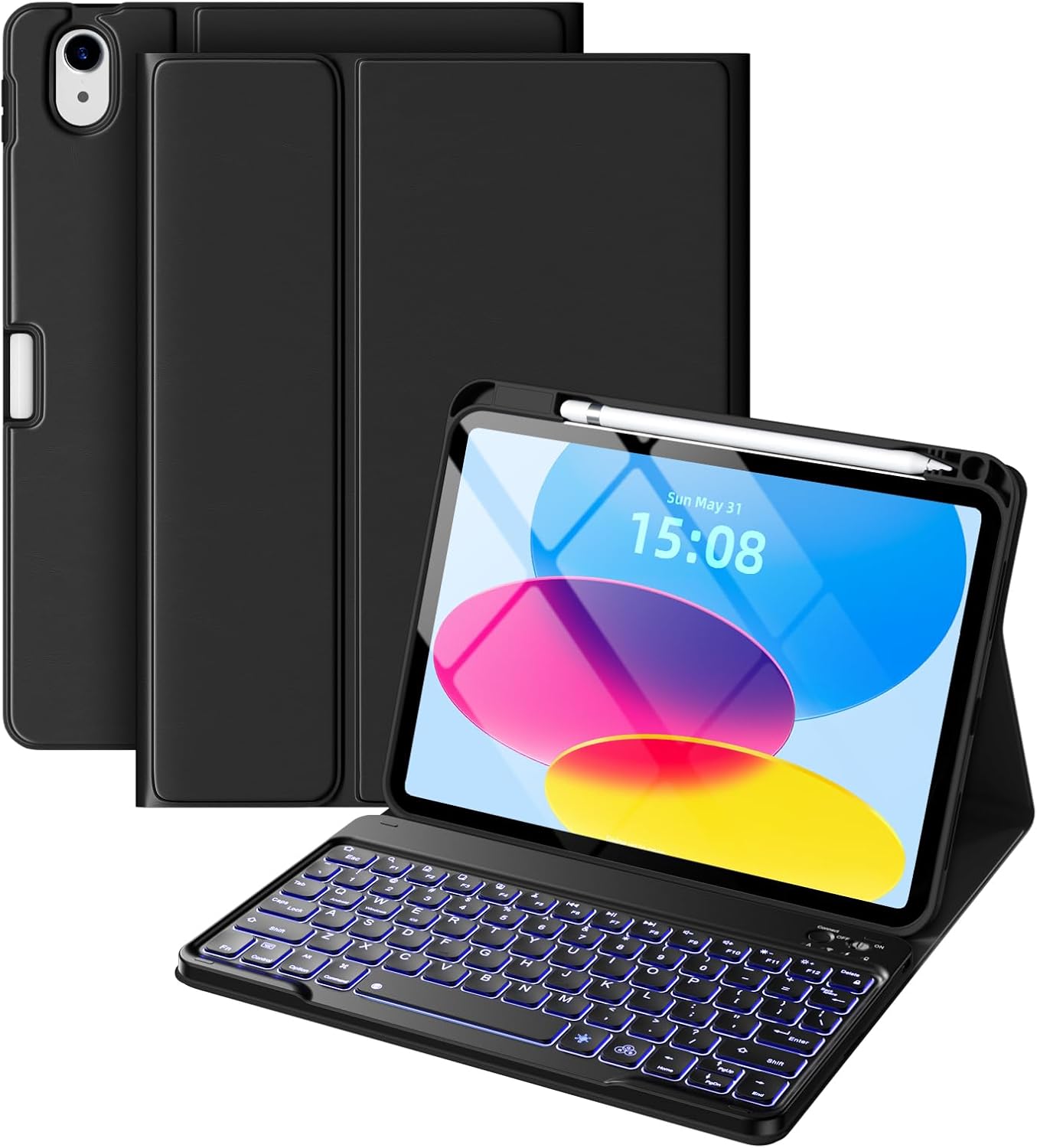 LEOMARON iPad A16 11th/10th Gen Case with Detachable Keyboard