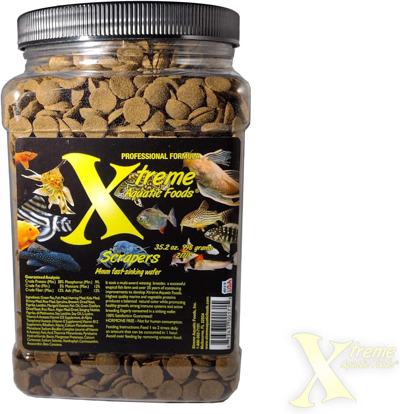 Xtreme Scrapers Wafers - Premium Fast-Sinking Fish Food 35oz