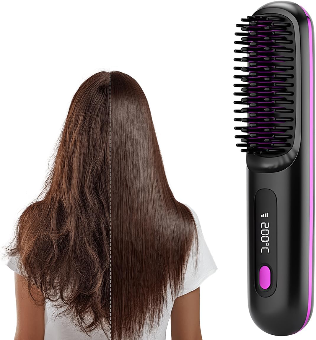 Go Brush Pro Portable Straightener Brush for Travel Convenience