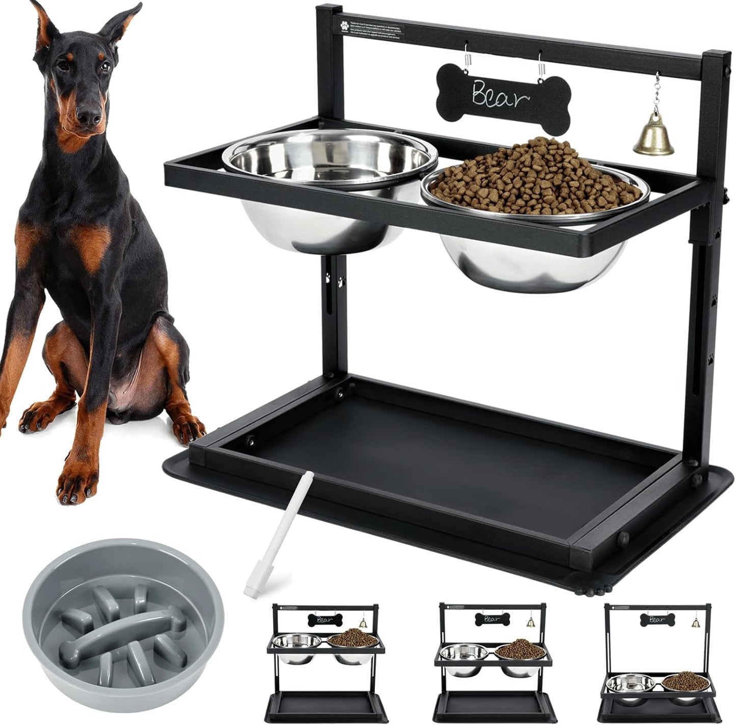 Elevated Dog Bowls with Slow Feeder for Healthy Eating
