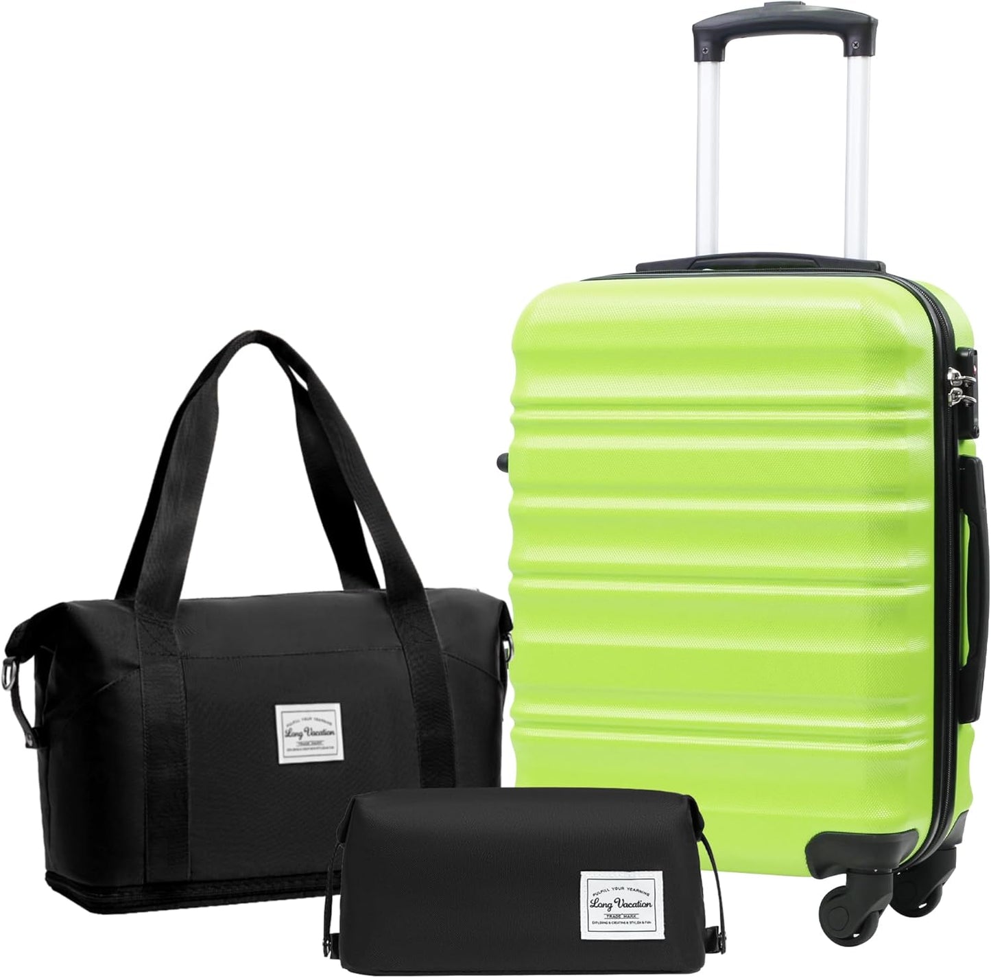 LONG VACATION 20 Inch Carry On Luggage Set with Spinner Wheels