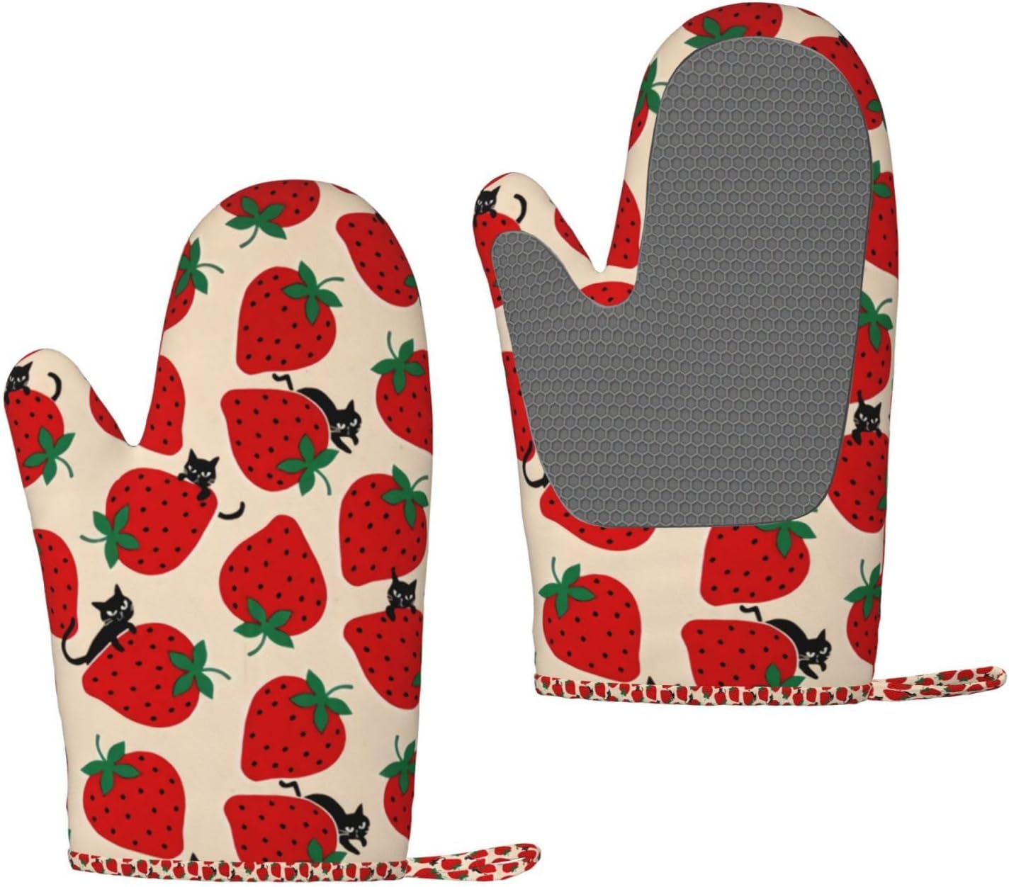 Strawberry Silicone Oven Mitts - Cute & Heat Resistant