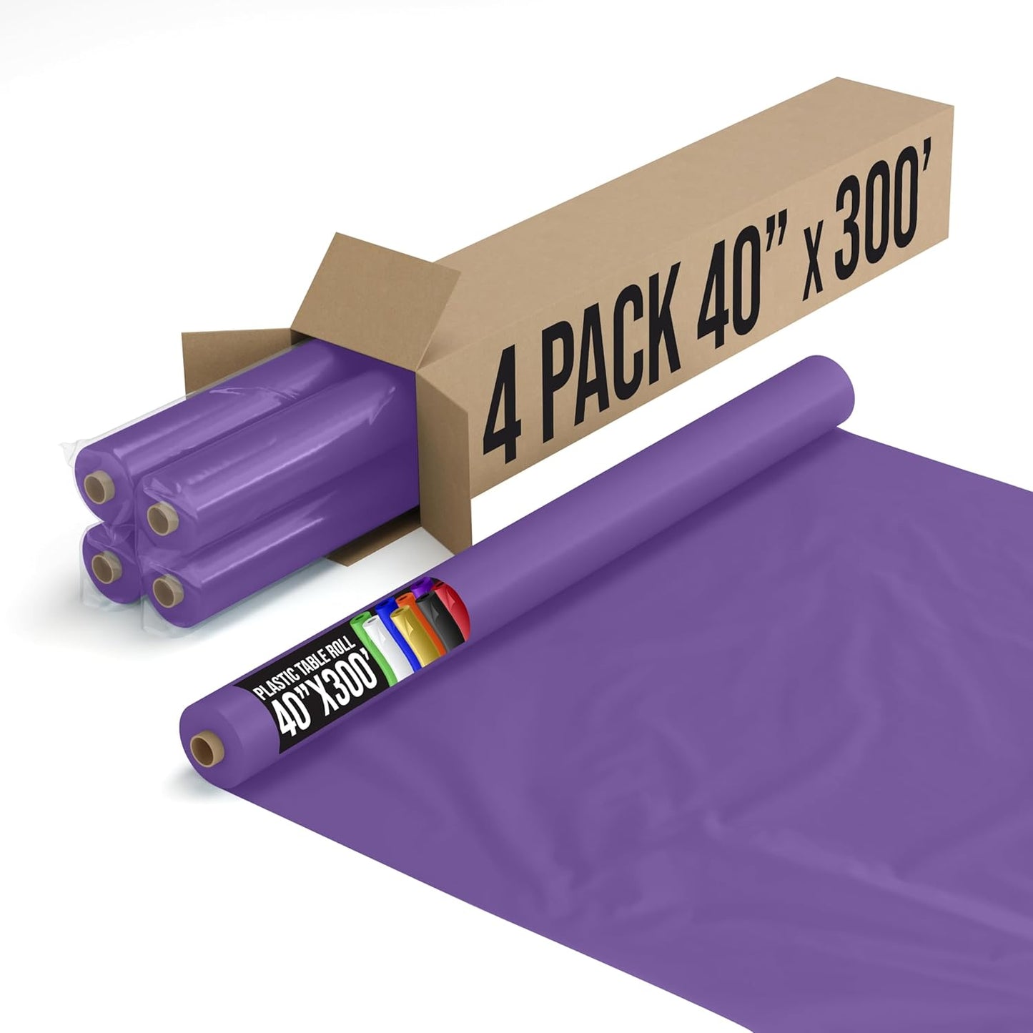 Exquisite Purple Plastic Table Cover Roll for All Occasions