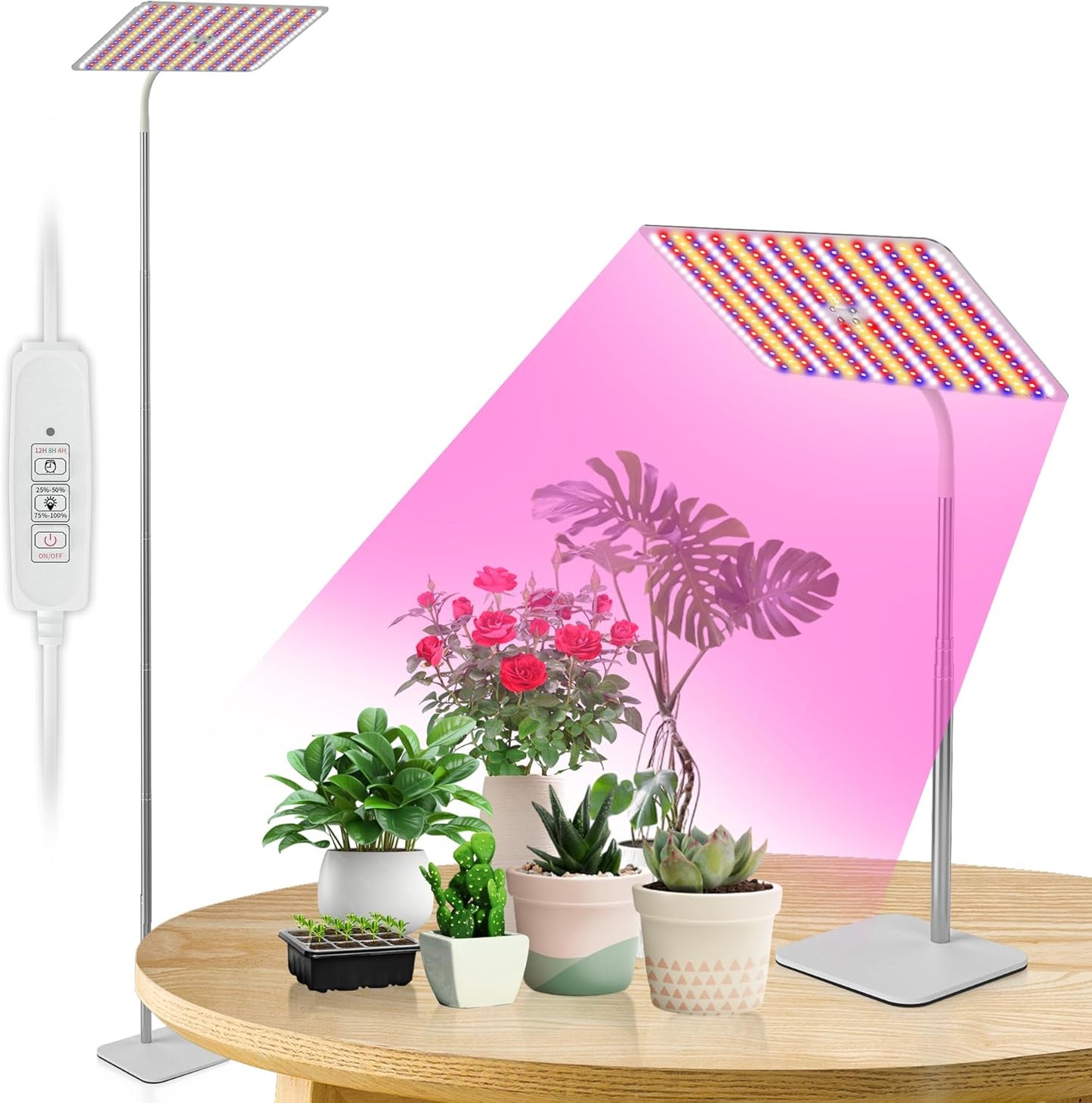 BESTVA 48W Grow Lights for Indoor Plants with Adjustable Stand