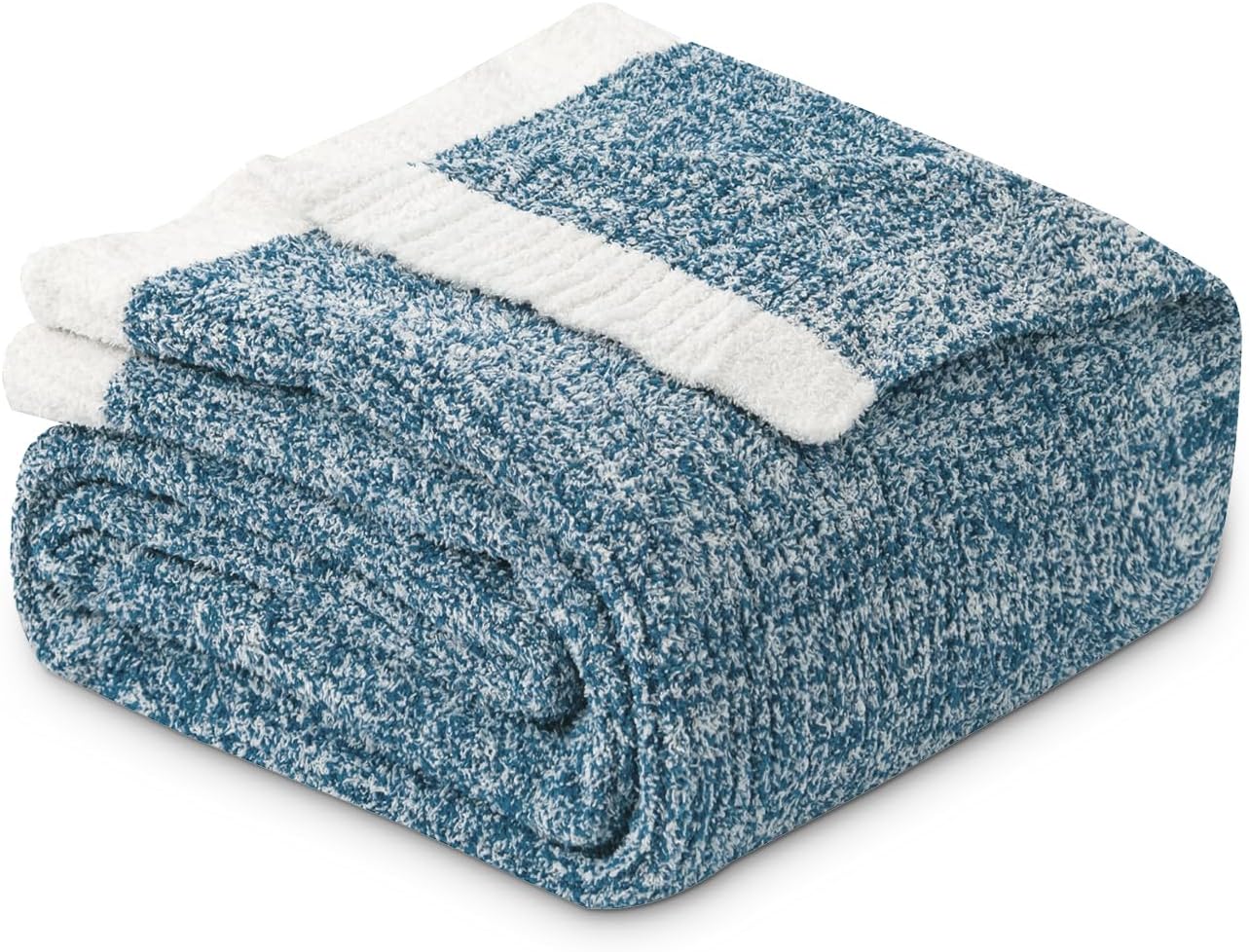 Ultra Soft Ribbed Throw Blanket for Couch - Cozy Microfiber