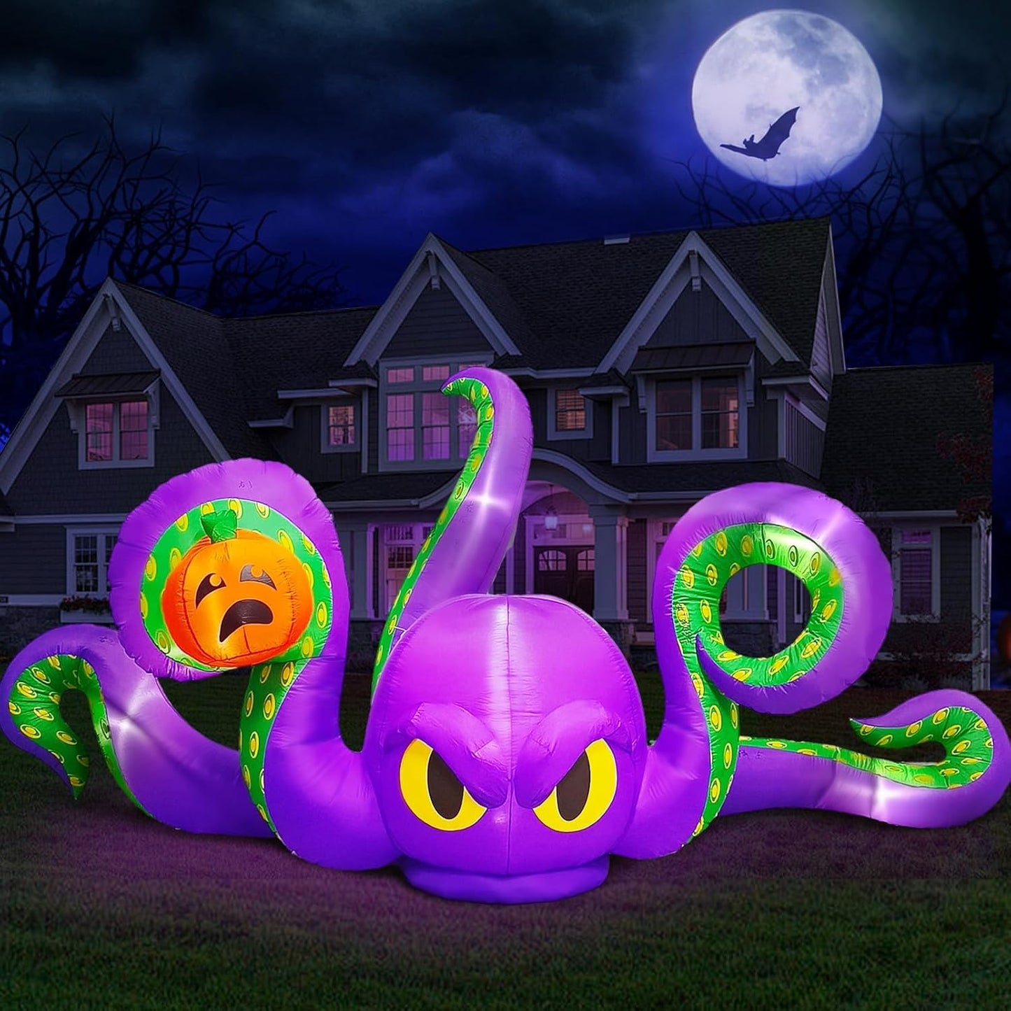 12Ft Halloween Inflatables Giant Octopus for Spooky Decor