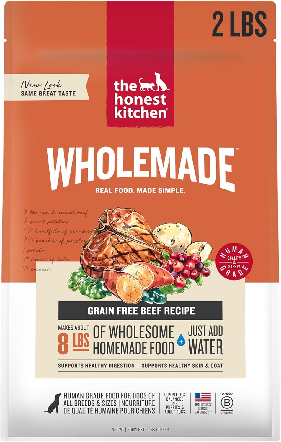 Wholemade Grain Free Beef Dog Food for Healthy Pups