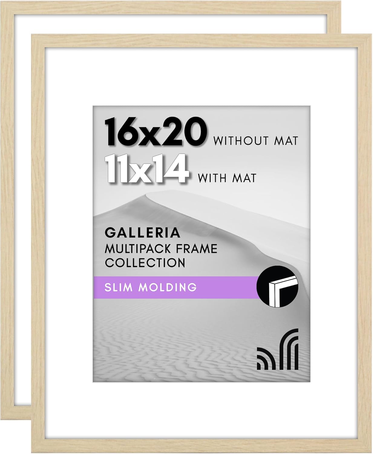 16x20 Picture Frame Set of 2 with Natural Oak Finish