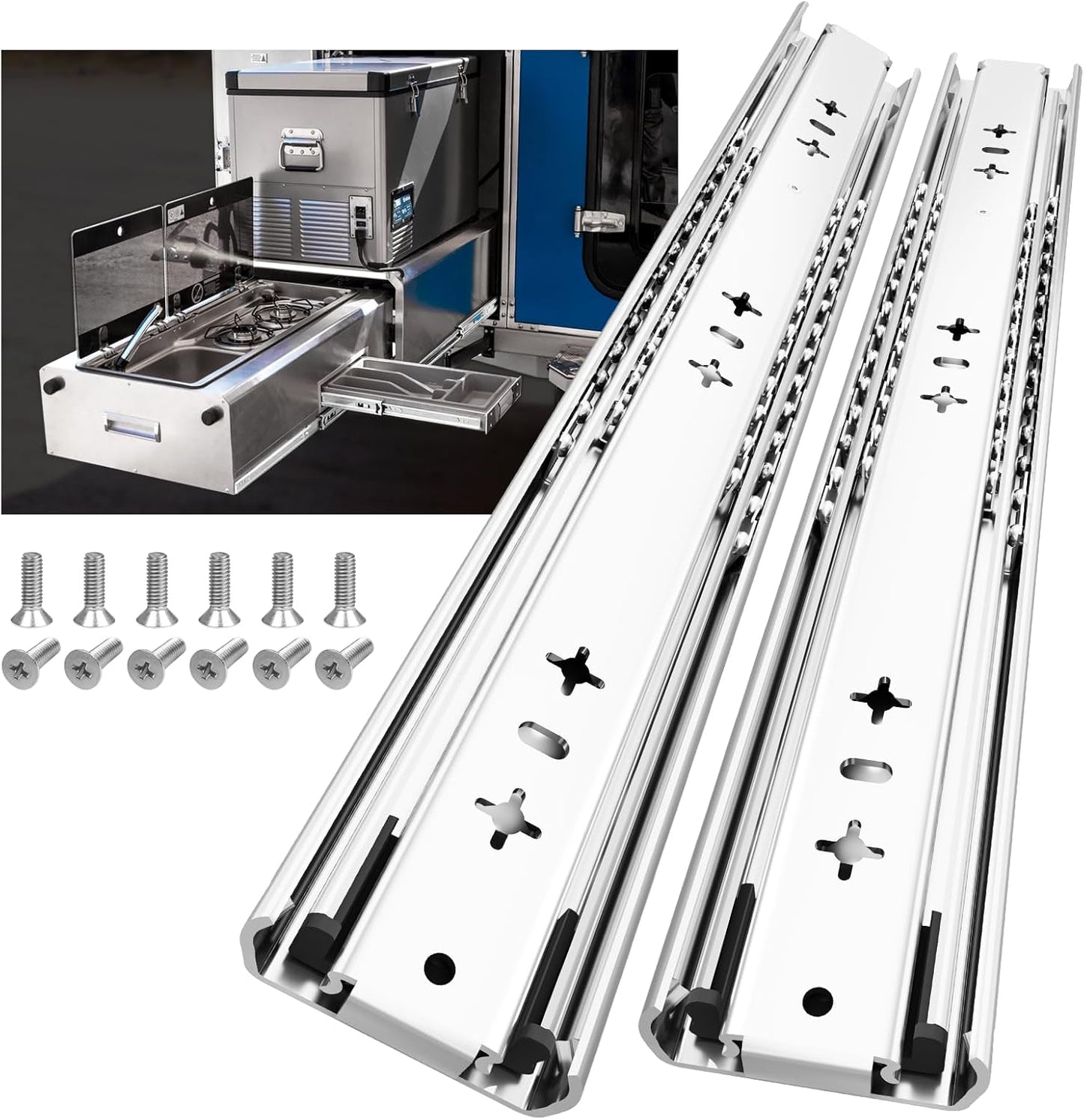 Heavy Duty Drawer Slides with Full Extension for Easy Access