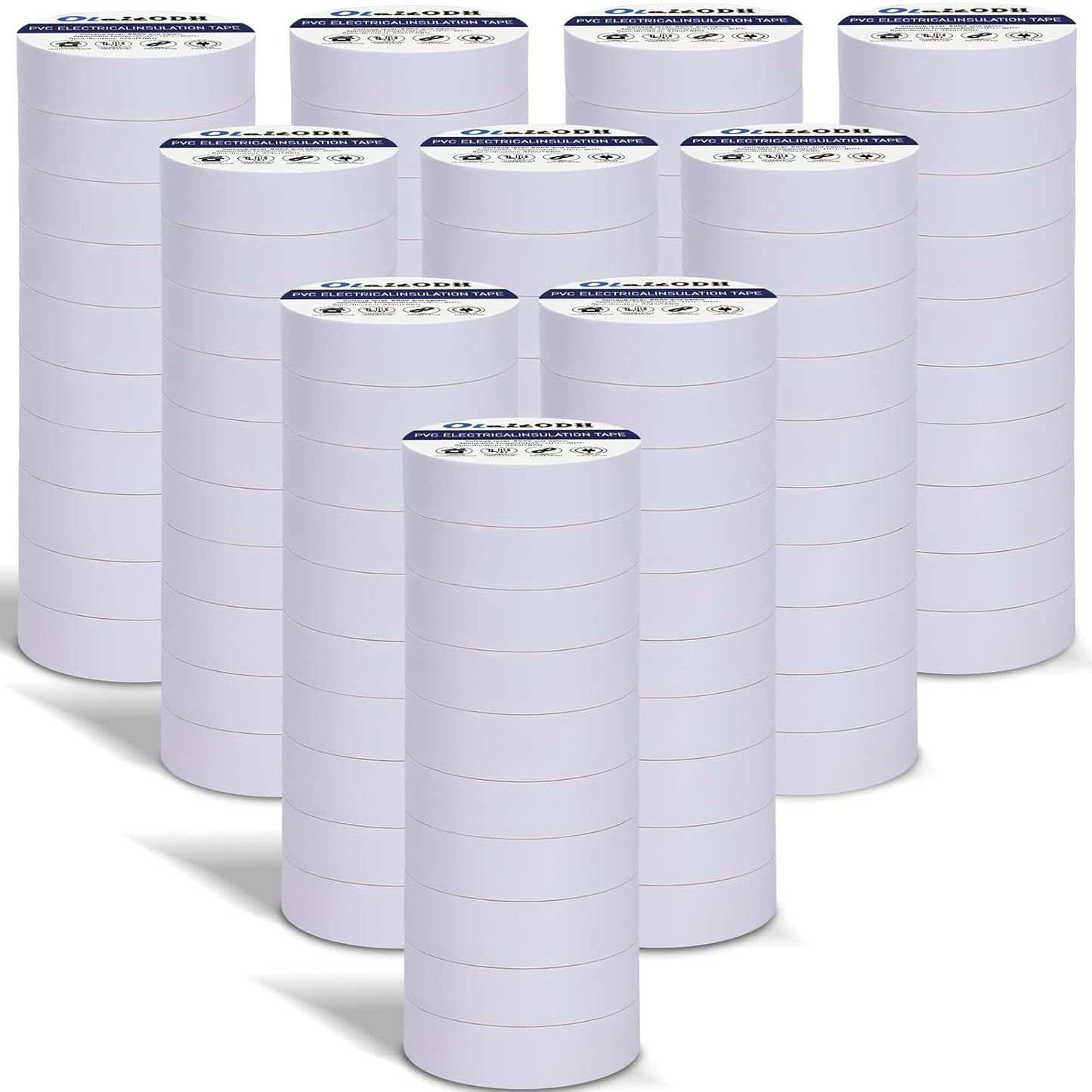 100 Rolls White Electrical Tape Bulk for Insulation and Protection
