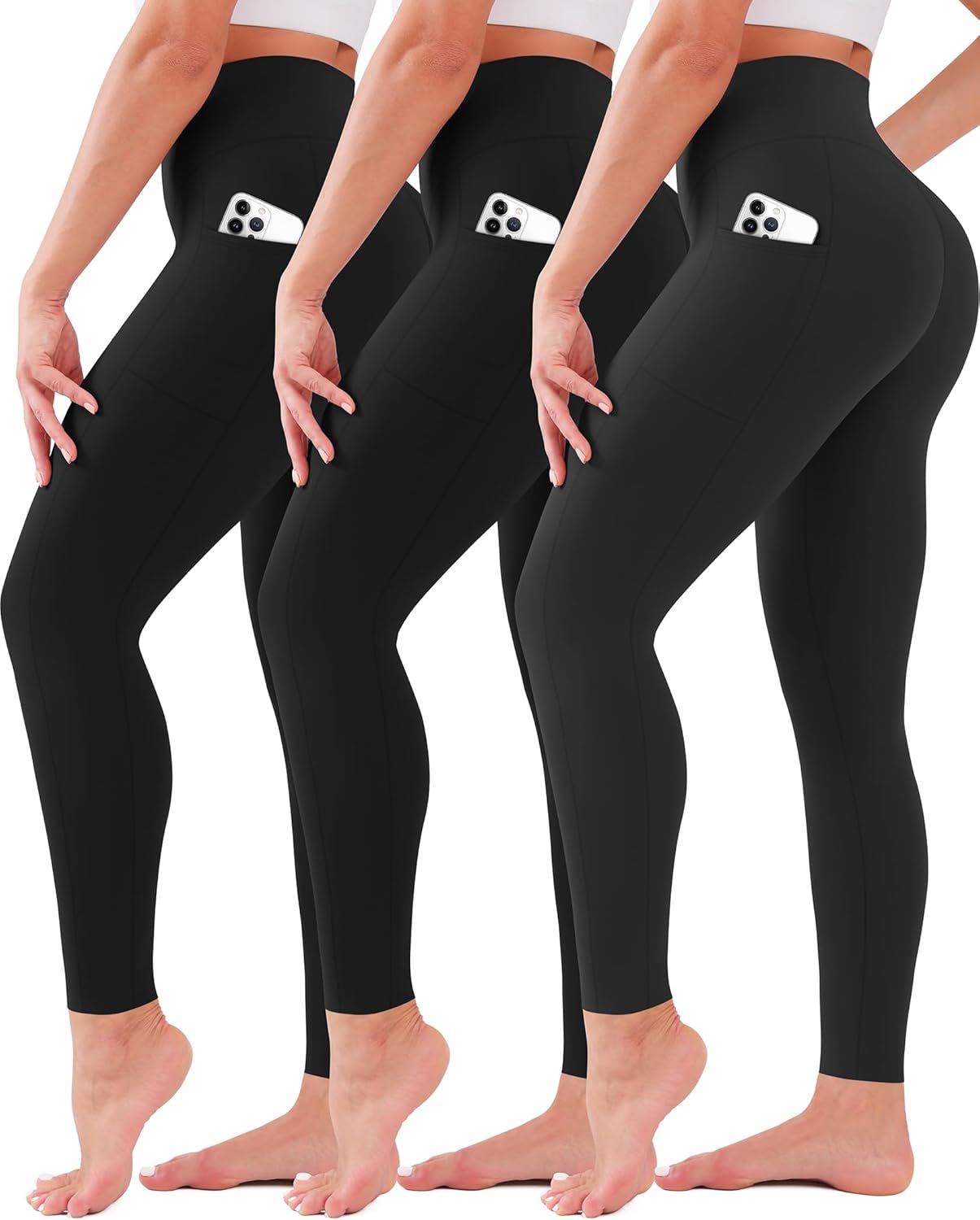 SUNCLOVE 3-Pack High Waist Tummy Control Leggings