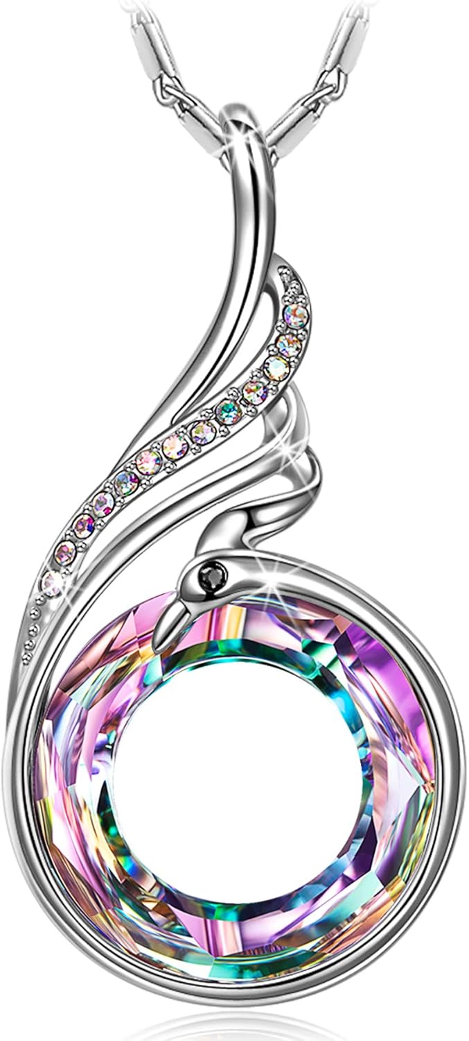 Rise From the Ashes Phoenix Necklace with Crystals from Austria