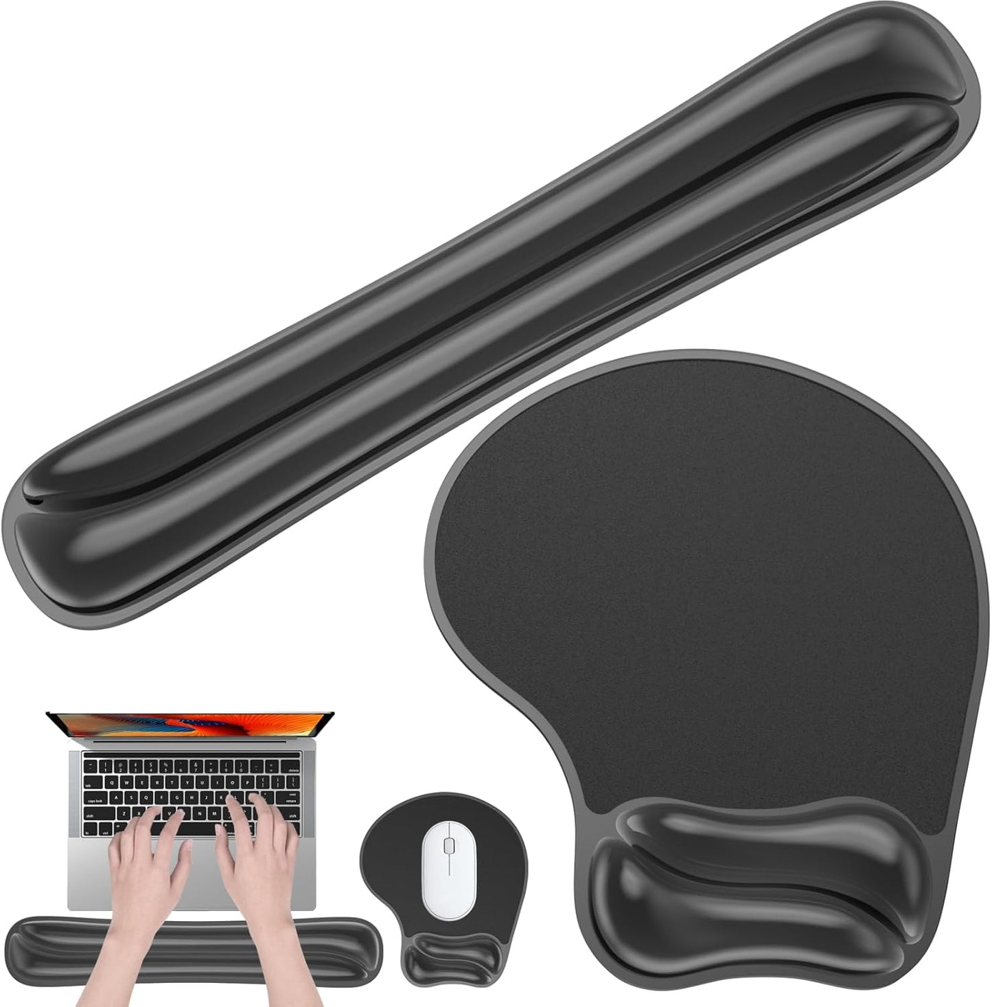 Ergonomic Gel Mouse Pad & Keyboard Wrist Rest Set for Comfort
