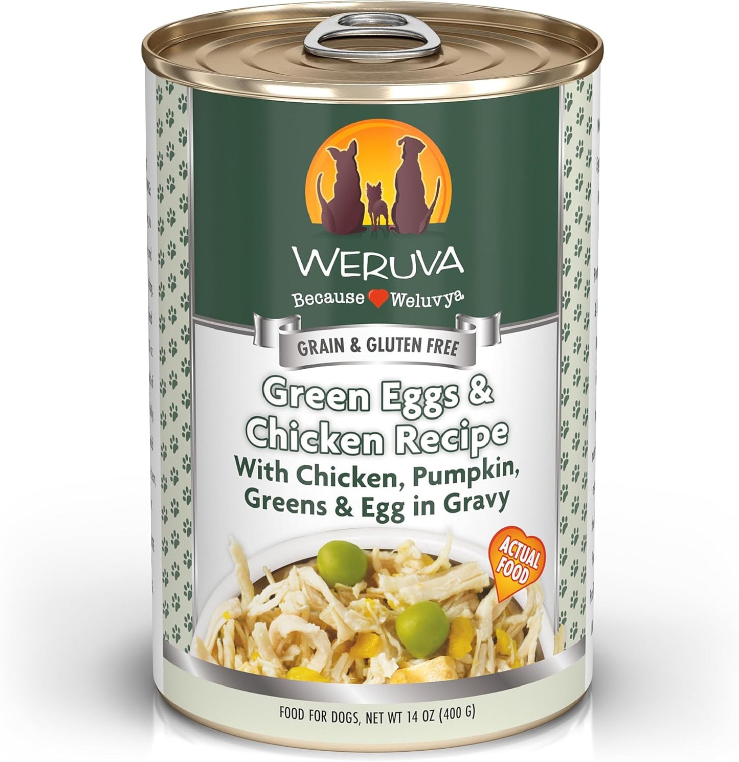 Weruva Classic Dog Food Green Eggs & Chicken in Gravy 14oz Can
