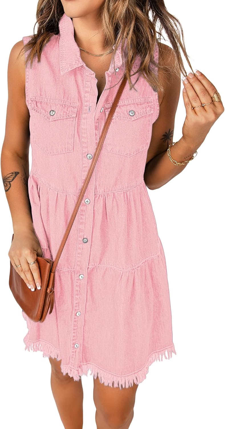 Luvamia Women's Casual Summer Denim Dress for Stylish Look