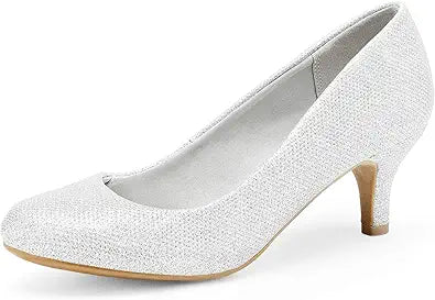 DREAM PAIRS Women's Luvly Bridal Wedding Party Low Heel Pumps