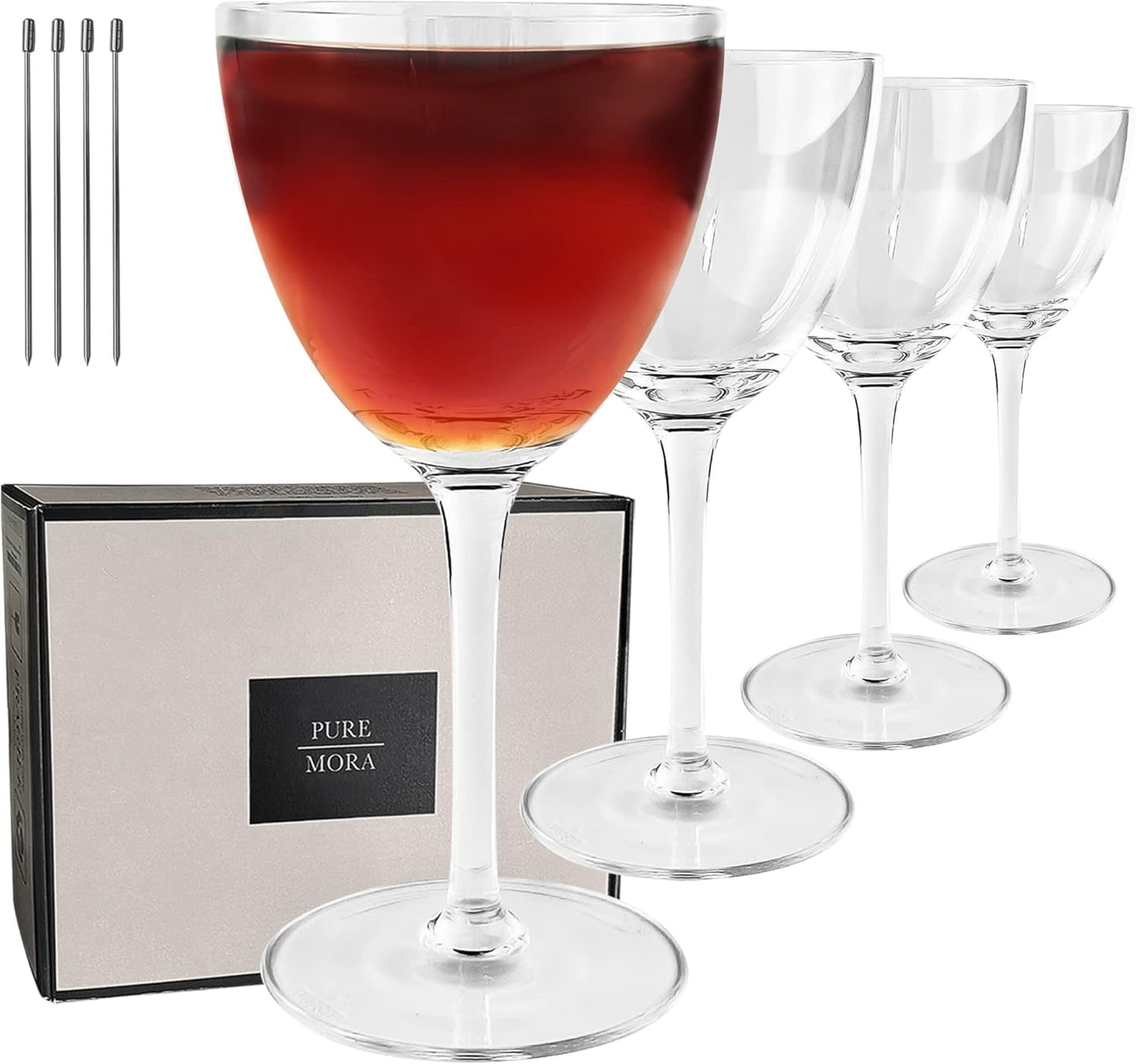 Premium Hand-Blown Nick & Nora Glasses - Enhance Cocktail Experience
