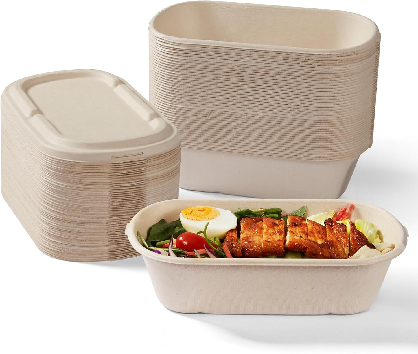 Eco-Friendly 34 oz Disposable Food Containers with Lids for Meal Prep
