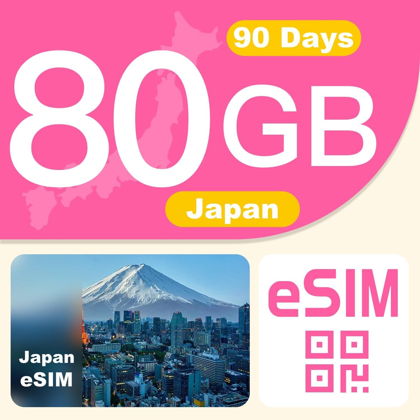 Japan Travel eSIM Card 90 Day 80GB Prepaid Data Plan Review