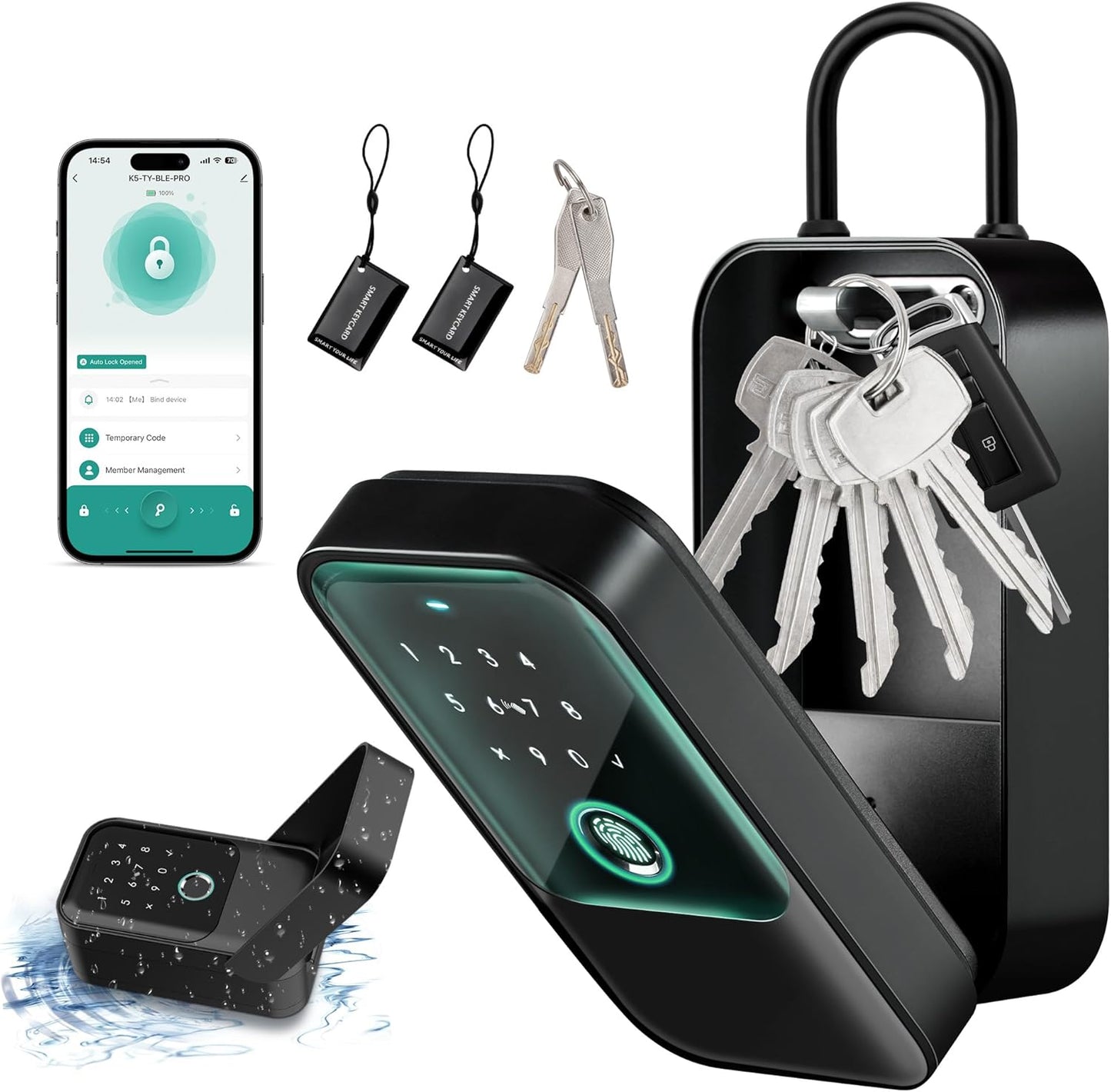 Moquin Smart Lock Box - Secure Key Access Anywhere
