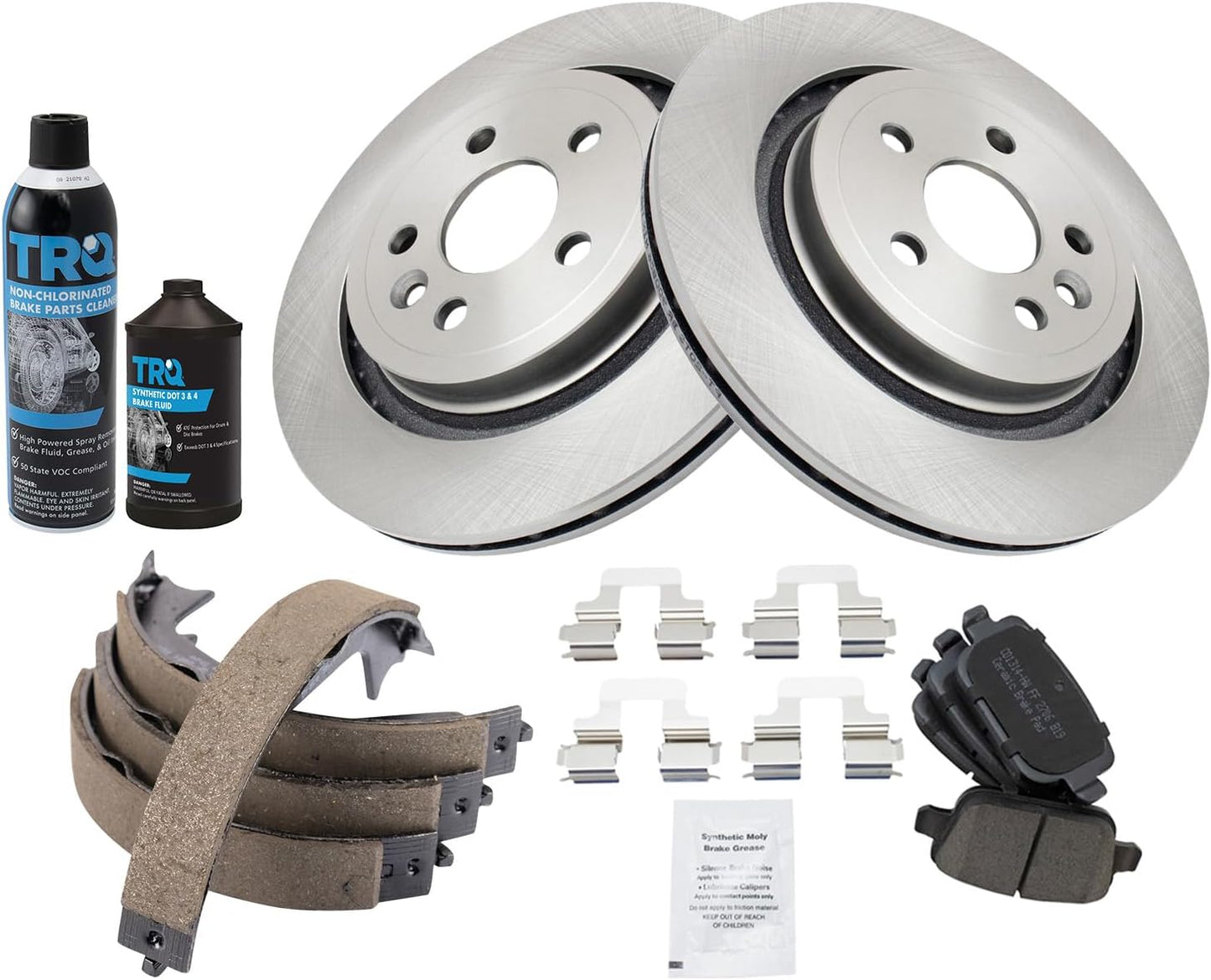 TRQ Rear Brake Pad & Rotor Kit for 2009 Volvo - Premium Quality