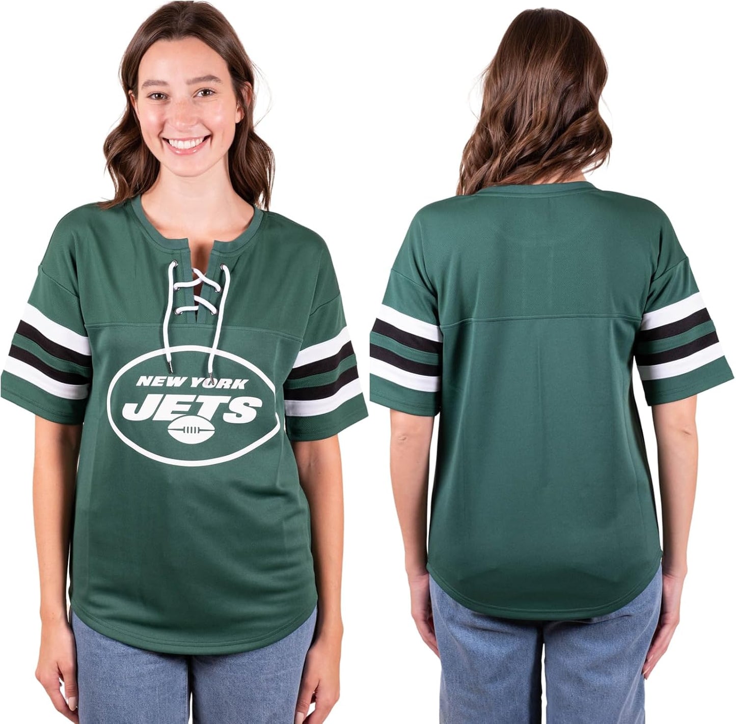 Ultra Game Women's NFL Lace Up Tee Shirt for Stylish Fans