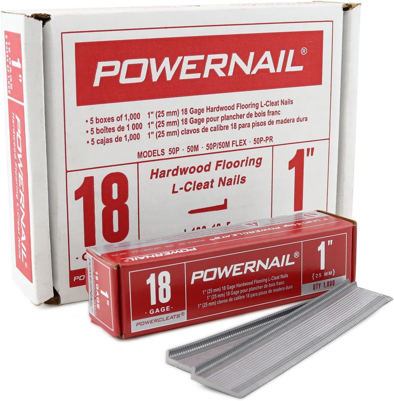 Powernail L100185 18 Gauge L-Cleat Nails for Wood Flooring