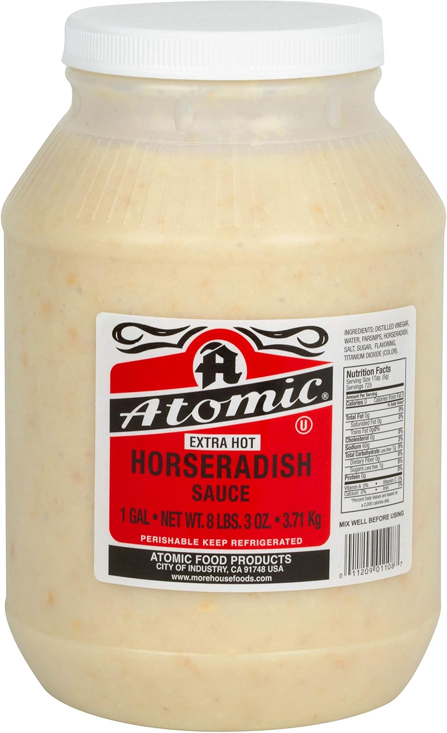 Atomic Horseradish Extra Hot 1 Gal 128 Ozs for Bold Flavor