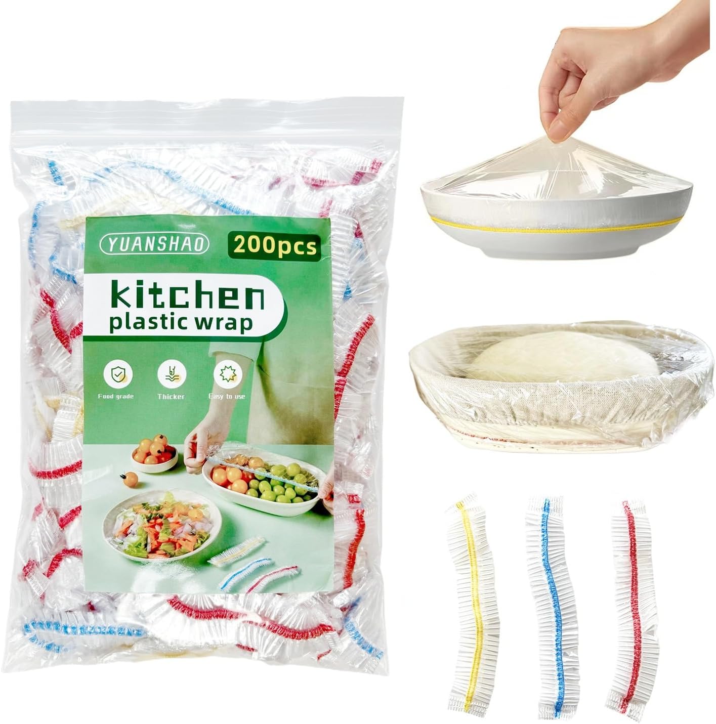 200PCS Thick Plastic Bowl Covers - Keep Food Fresh for Picnics!