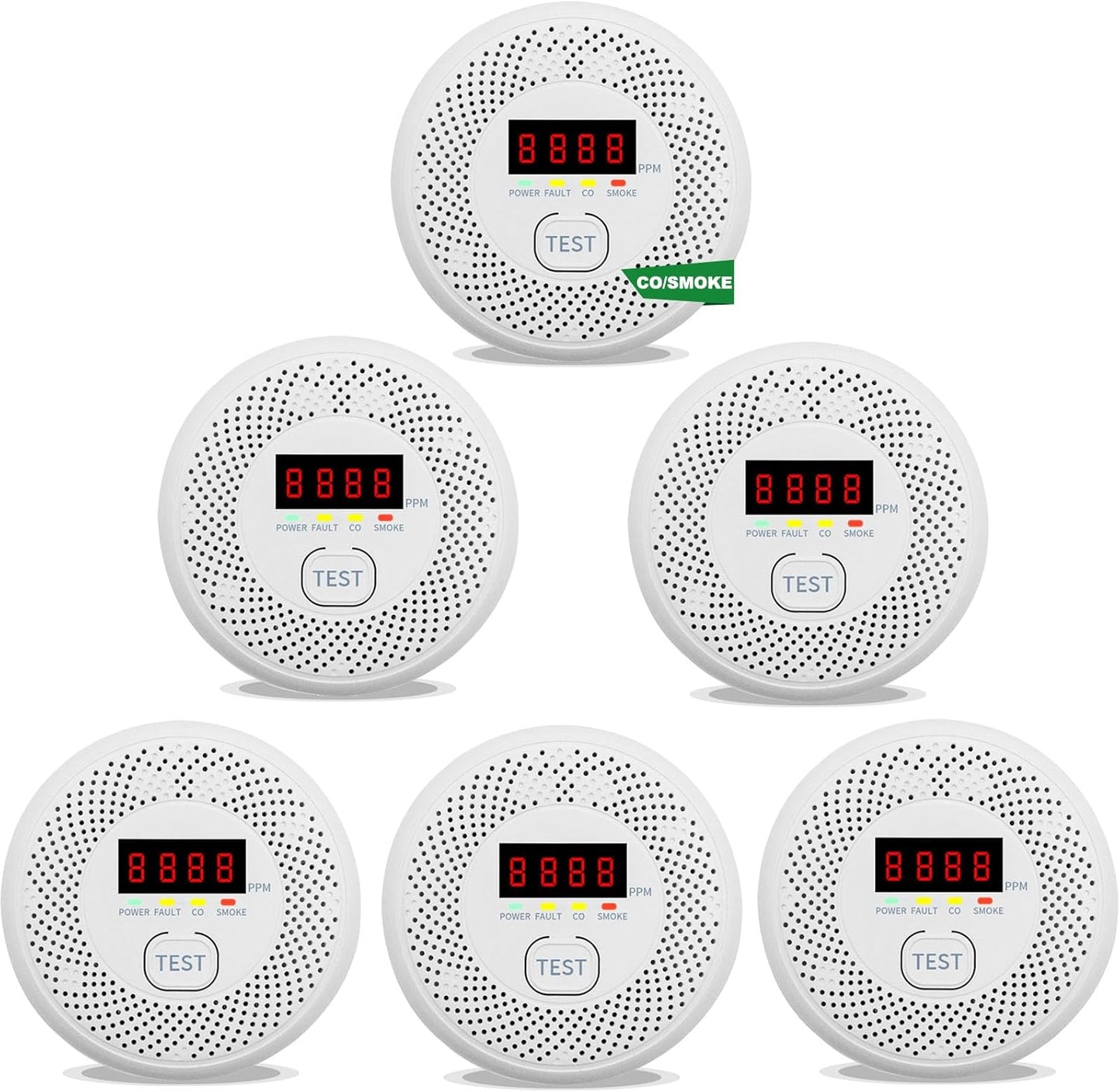 Carbon Monoxide and Smoke Detector with LCD Display for Safety