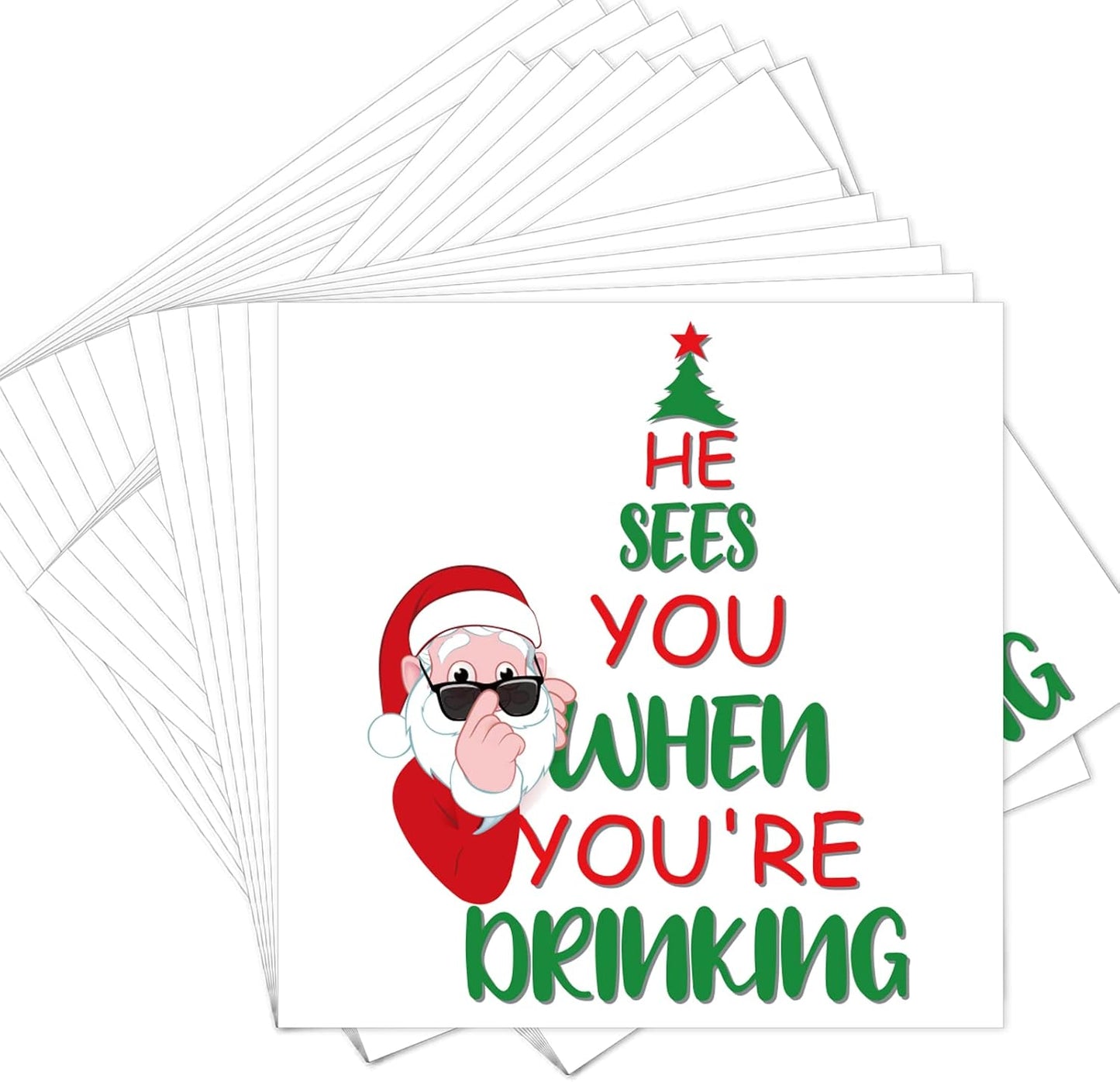 100 Funny Christmas Disposable Napkins - Festive Table Decor!
