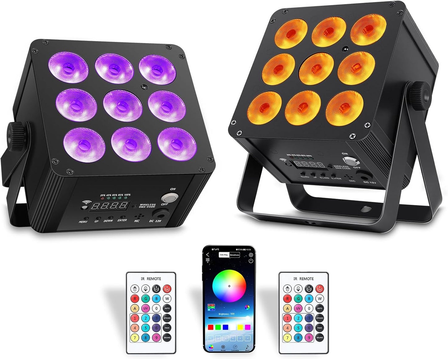 Rechargeable Stage Par Lights for Events with Wireless Control