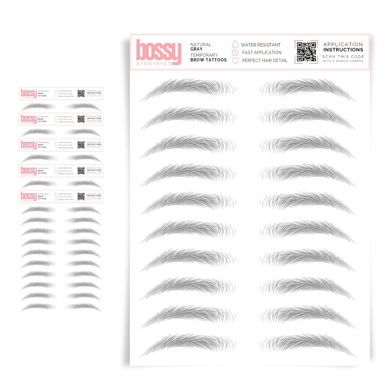 5 Pack Waterproof Eyebrow Tattoos for Natural Hair-Like Brows