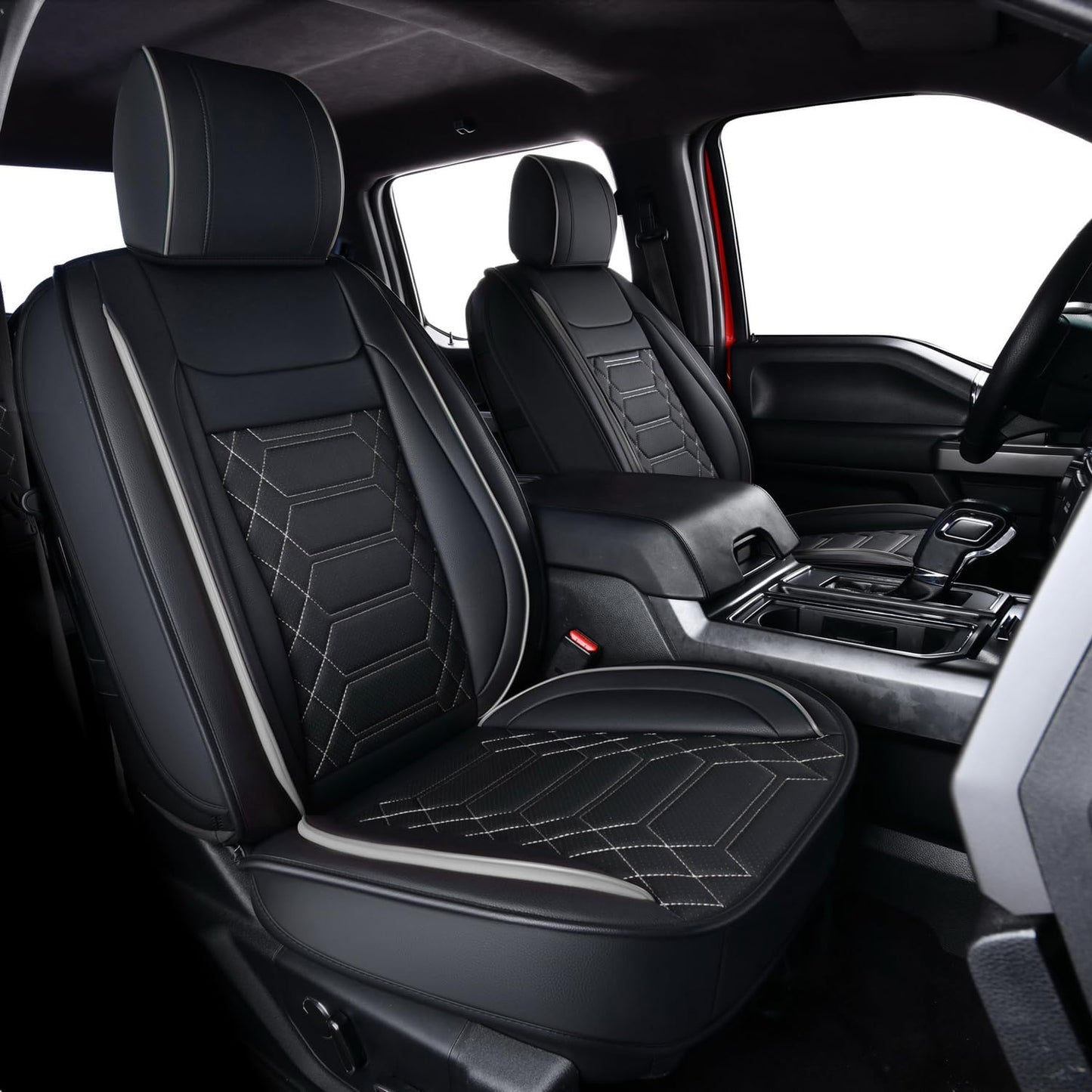 RISINGSTAR Silverado Sierra Faux Leather Seat Covers for 2019-2025