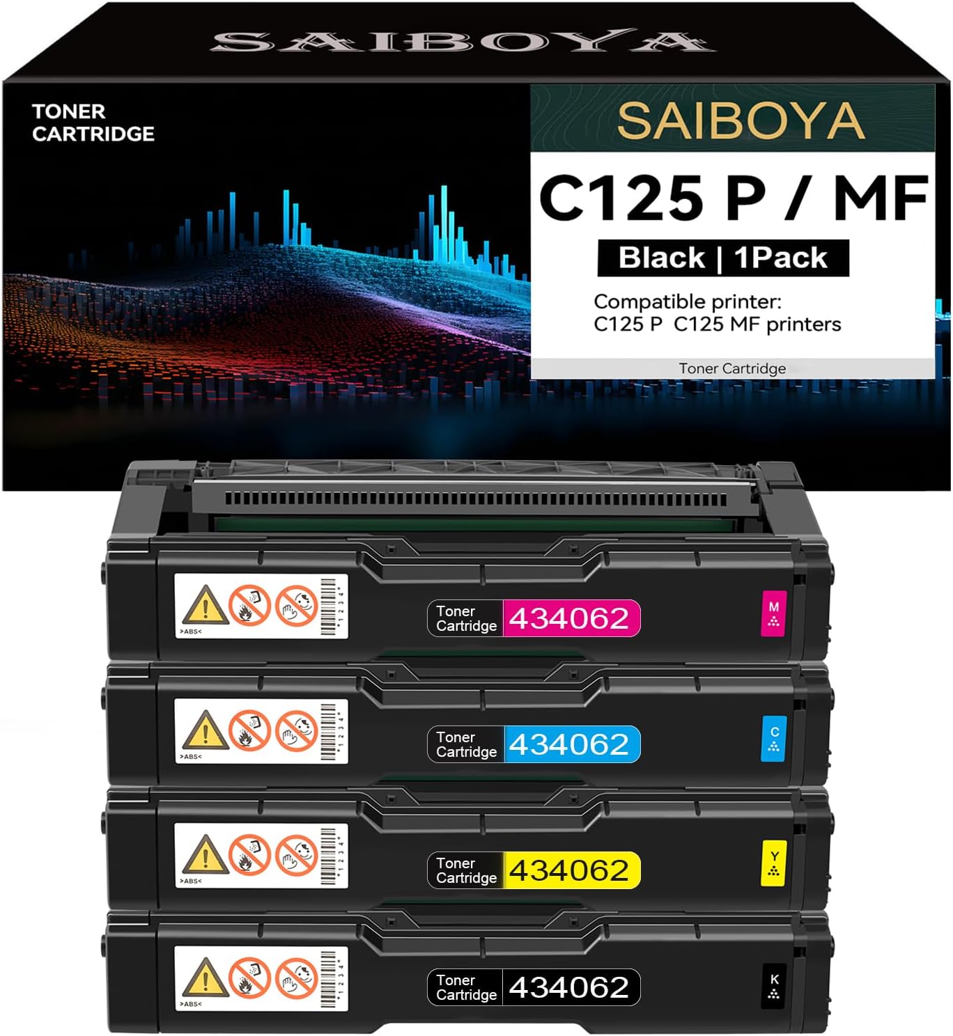 High-Quality 4-Pack Toner for Ricoh C125 - Long-Lasting Results!