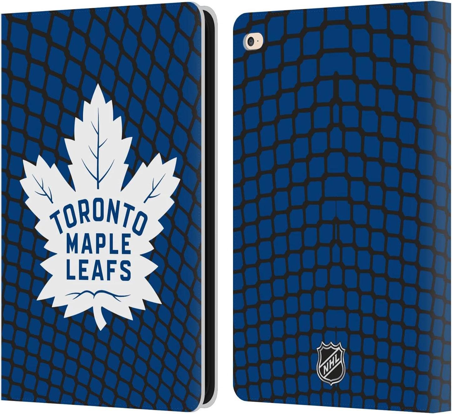 NHL Net Pattern Toronto Maple Leafs Leather Wallet Case for iPad