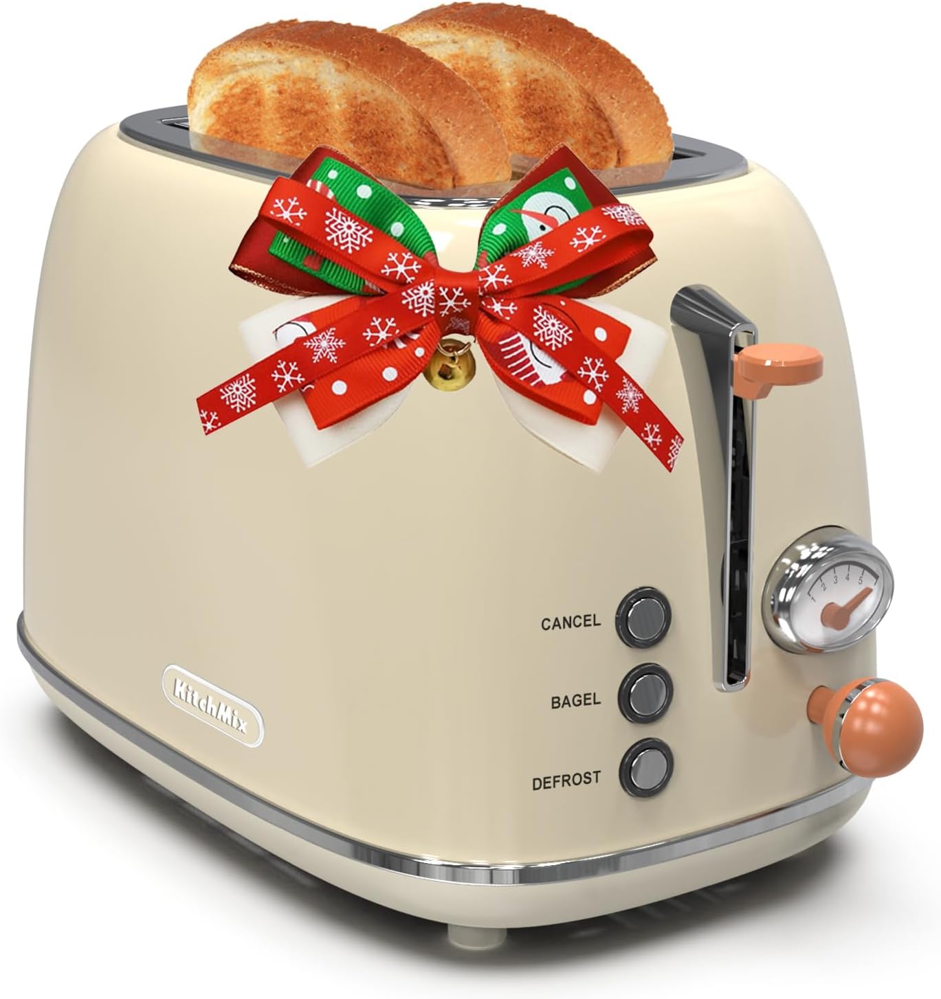 KitchMix Retro Stainless Steel Toaster with 6 Settings and More