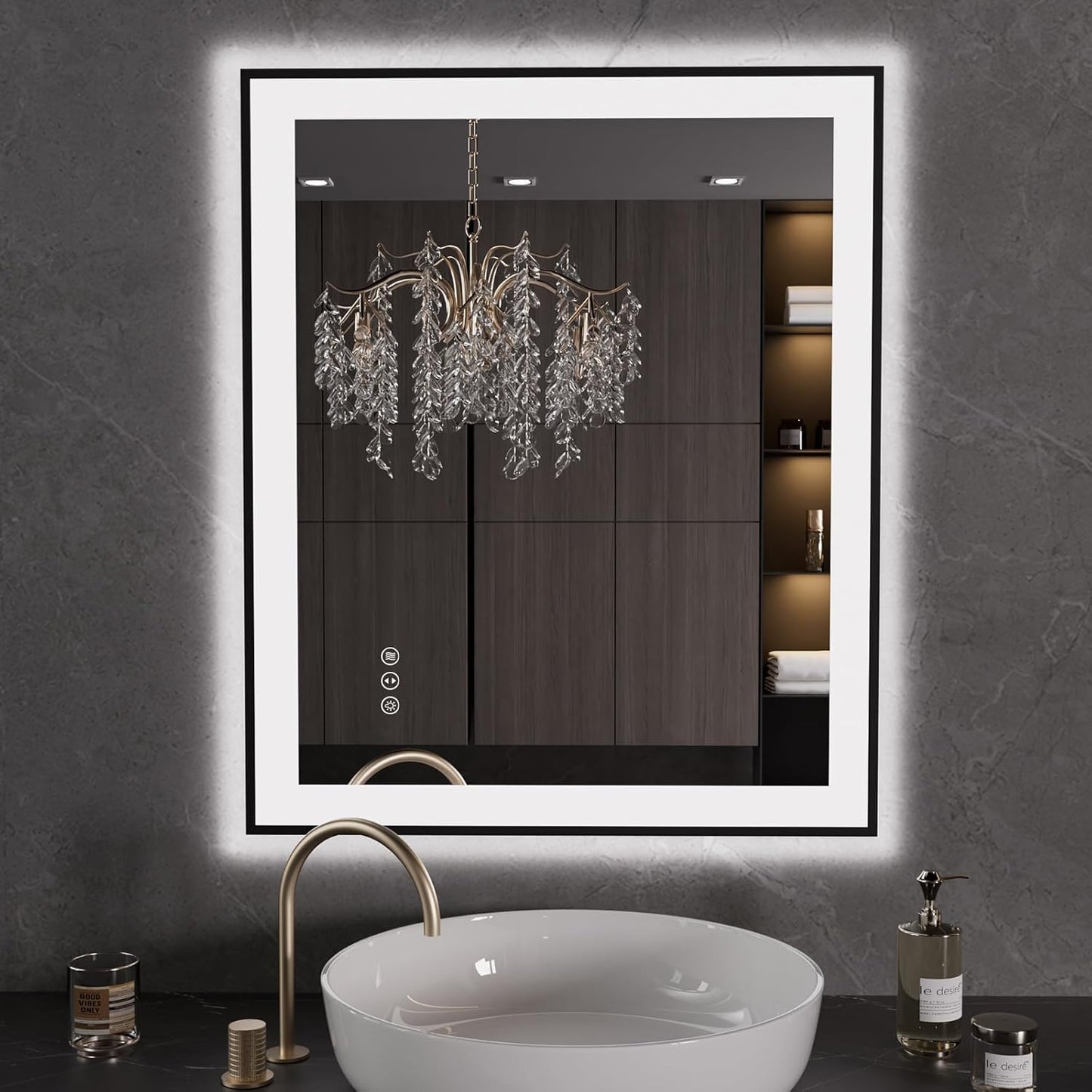 30X36 LED Bathroom Mirror with Anti-Fog and Dimmable Features
