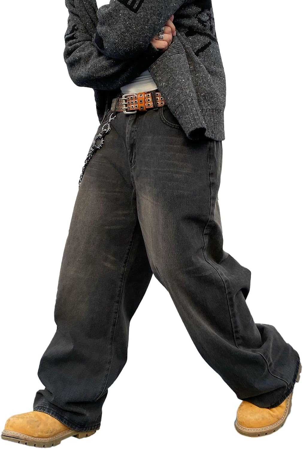 Men's Baggy Hip Hop Jeans for Trendy Streetwear Style