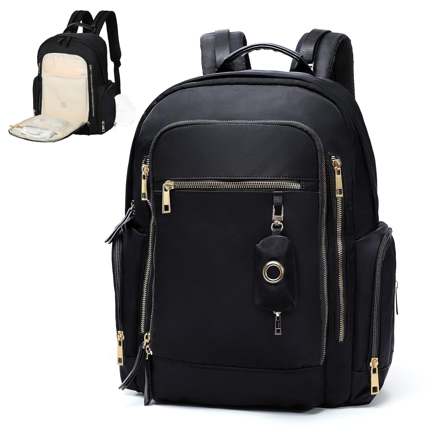 miss fong Diaper Backpack - Stylish Large Capacity Bag for Parents