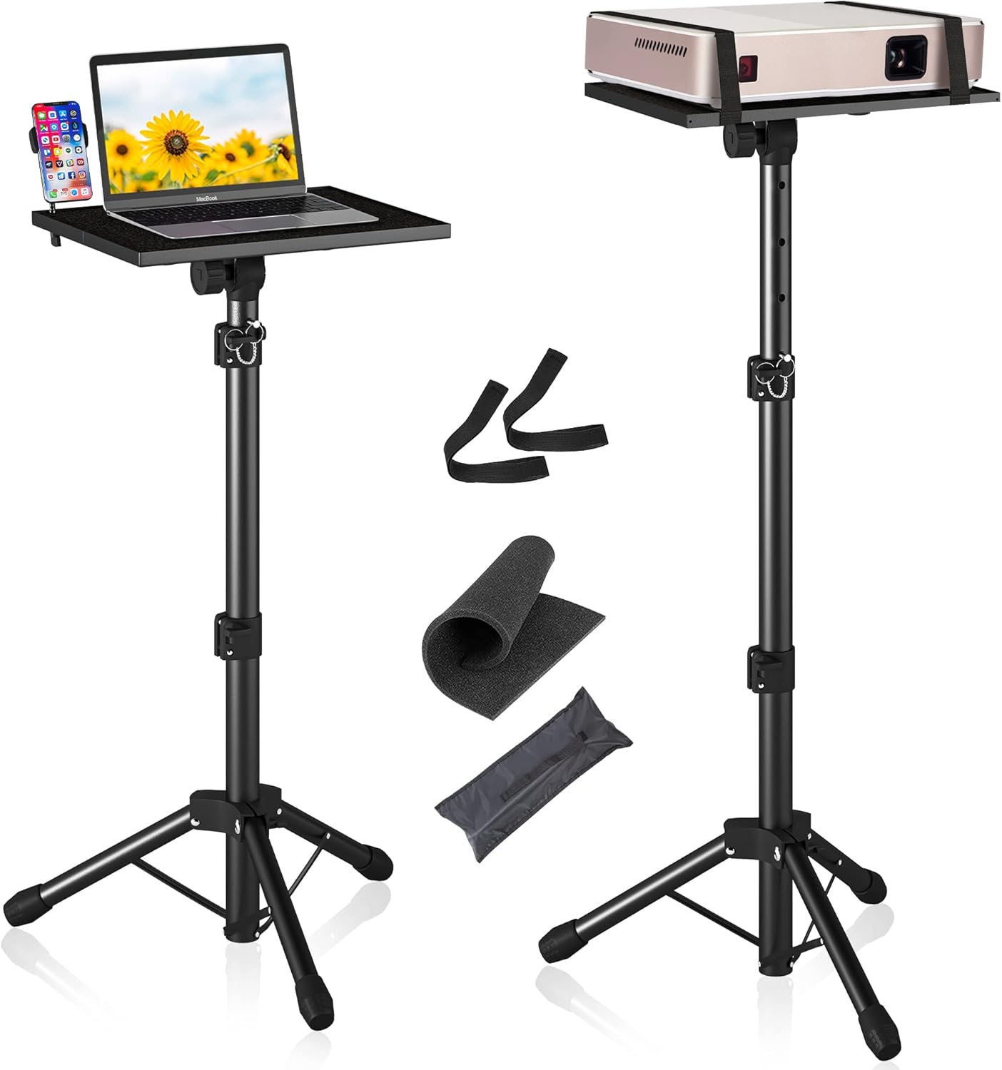 Adjustable Projector Stand with Gooseneck Phone Holder by Popoko