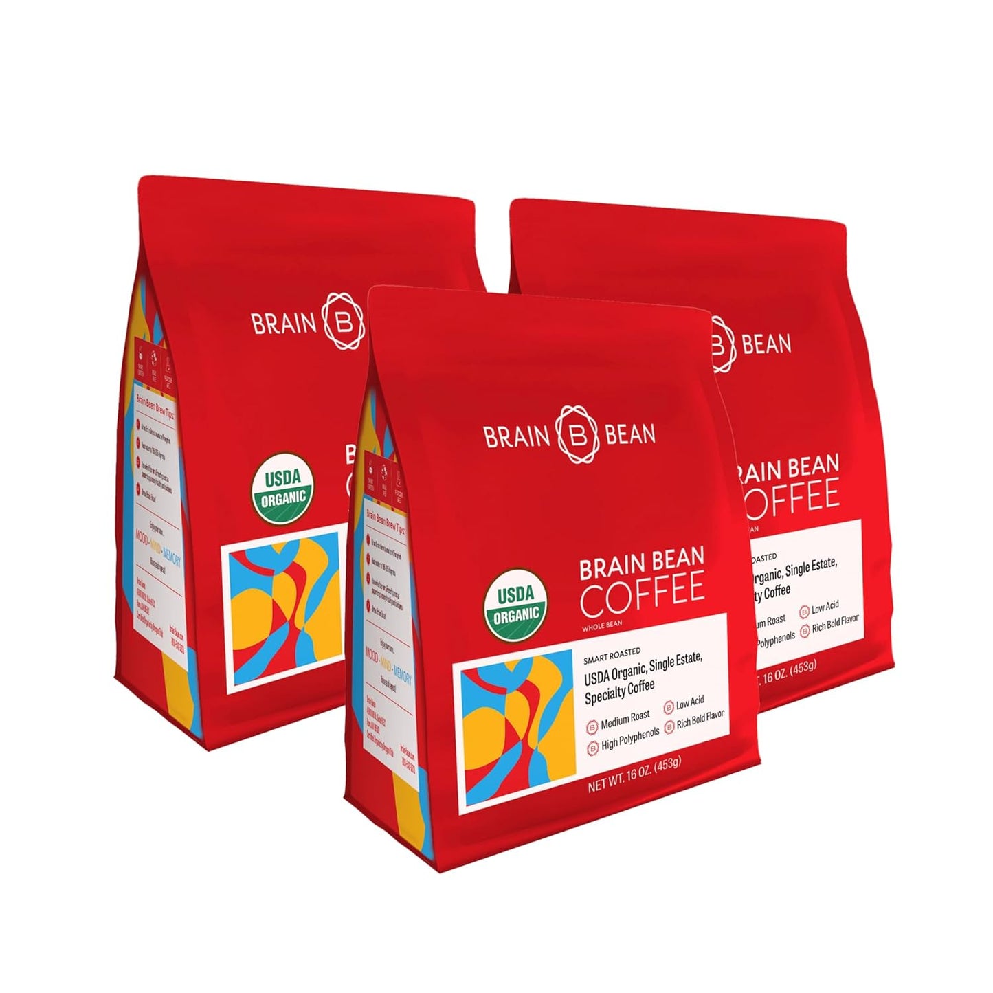 Brain Bean Organic Coffee for Cognitive Support & Mood Boost
