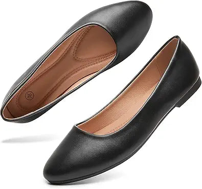 hash bubbie Women's Ballet Flats Comfortable PU Leather Slip-ons