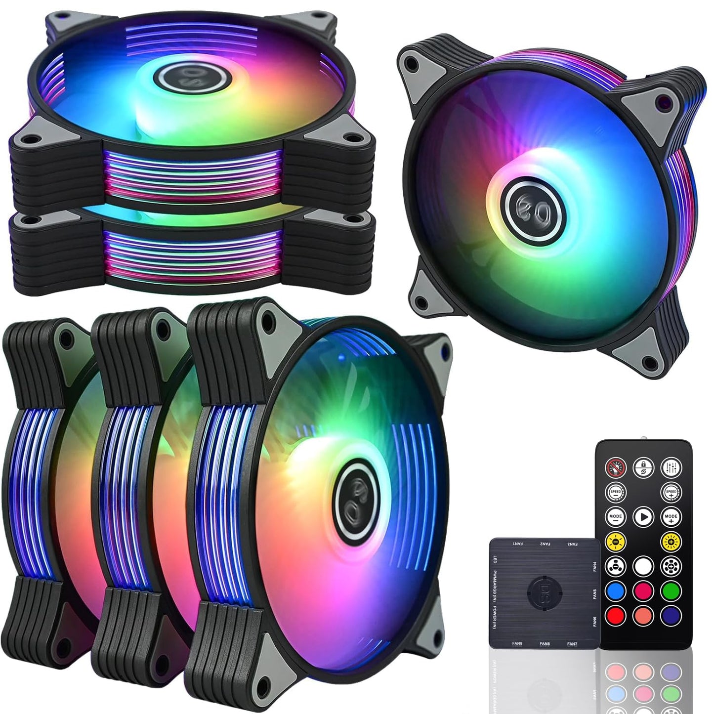 DS 120MM Case Cooling Fan with ARGB Controller Kit for PCs